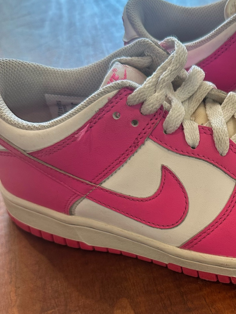 Nike Dunk Grade school Laser Fuchsia Pink and White 6Y